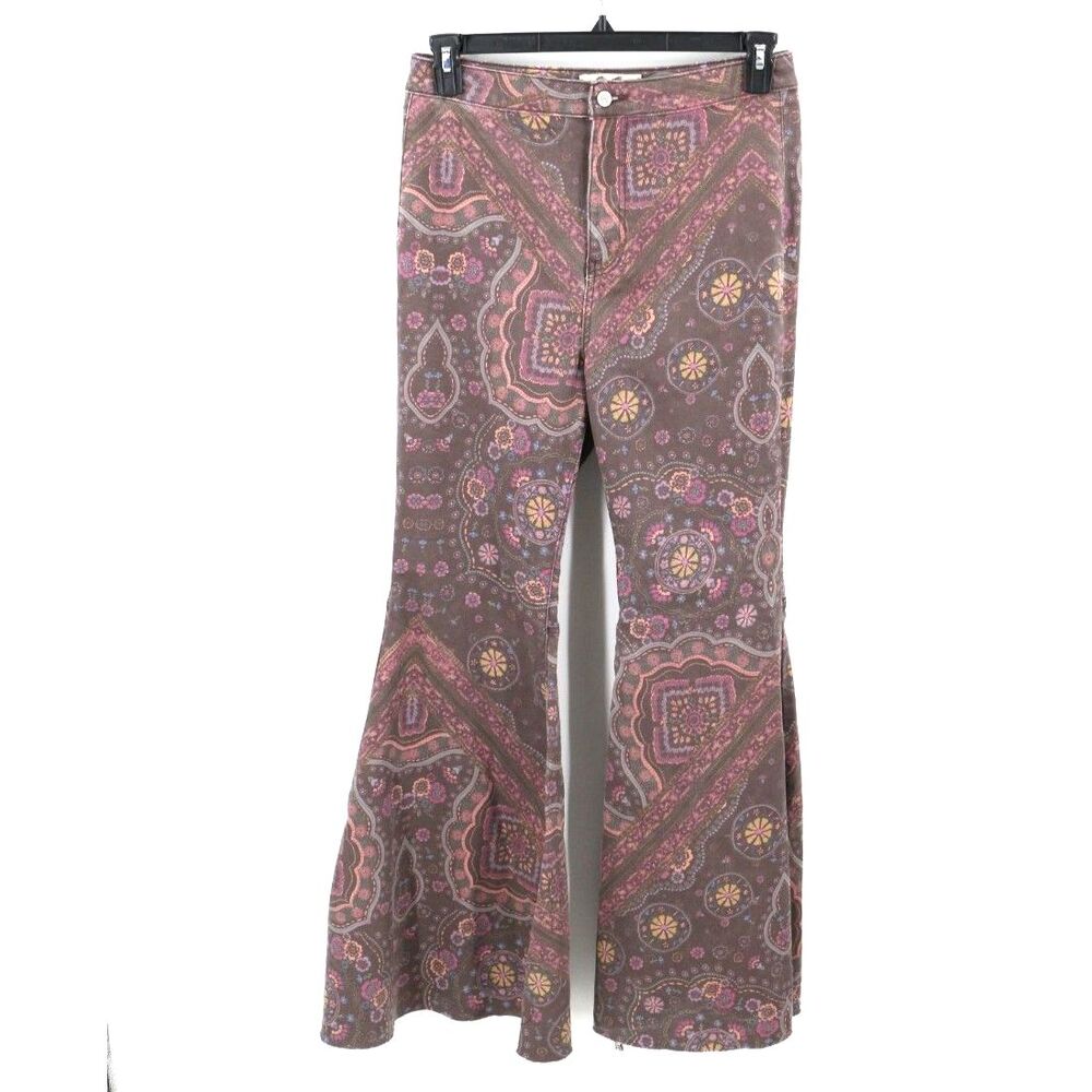 We The Free Just Float On Jeans Bell Bottoms Womens Chocolate Combo Size 31